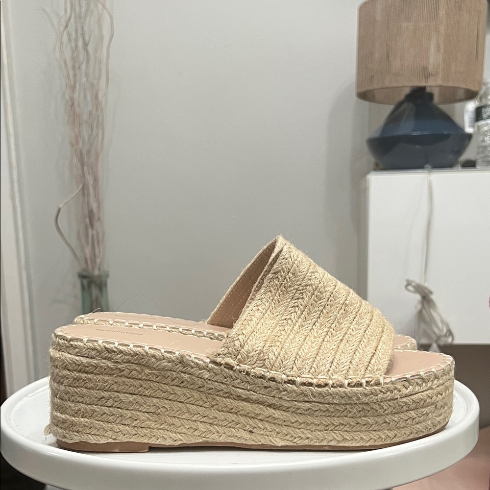 PrettyLittleThing Natural Espadrille Wedges
